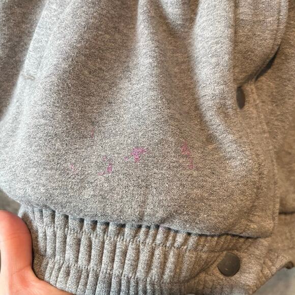 Lululemon Scuba Oversized Varsity Jacket Plush Heathered Medium Large Grey - Picture 6 of 8